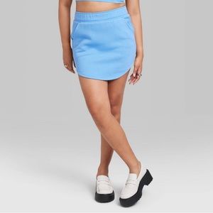 NWT Wild Fable Short Fleece Skirt With Pockets Blue Size XS